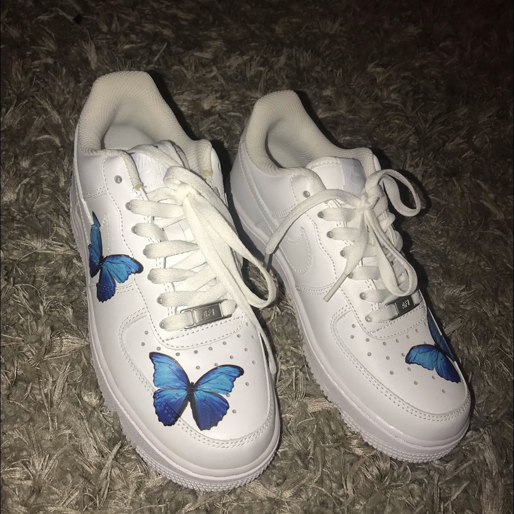 Nike Air Force 1’s with Butterflies